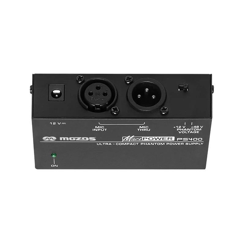 MOZOS PS400 Phantom Power Supply 12V / 48V for XLR Microphones