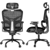 MOZOS ERGO-V Ergonomic Office Chair with Adjustable Lumbar Support and Headrest, Black