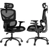 MOZOS ERGO-V Ergonomic Office Chair with Adjustable Lumbar Support and Headrest, Black