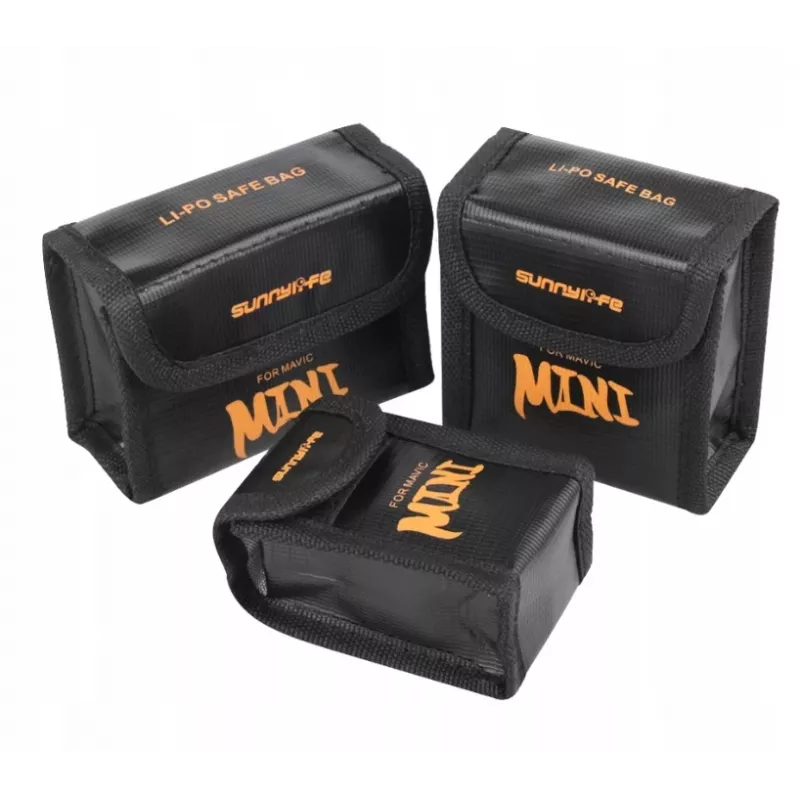 SUNNYLIFE Ugniai atsparus baterijų saugos maišelis, skirtas DJI Mavic Mini / Mini 2 / Mini SE - talpina 3 baterijas