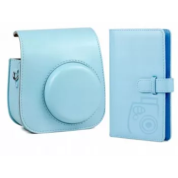 LOVEINSTANT 2-in-1 Set Case and Album for Fuji Instax Mini 11 Blue