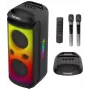 TONSIL Party Dance 1600 nešiojamas Bluetooth vakarėlių garsiakalbis su LED šviesomis, karaoke, 1600W PMPO, 80W RMS, 10 inch žemų dažnių garsiakalbiu, TWS, FM radiju, mikrofonu ir nuotolinio valdymo pulteliu
