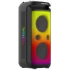 TONSIL Party Dance 1600 nešiojamas Bluetooth vakarėlių garsiakalbis su LED šviesomis, karaoke, 1600W PMPO, 80W RMS, 10 inch žemų dažnių garsiakalbiu, TWS, FM radiju, mikrofonu ir nuotolinio valdymo pulteliu