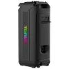 TONSIL Party Dance 1600 nešiojamas Bluetooth vakarėlių garsiakalbis su LED šviesomis, karaoke, 1600W PMPO, 80W RMS, 10 inch žemų dažnių garsiakalbiu, TWS, FM radiju, mikrofonu ir nuotolinio valdymo pulteliu