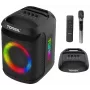 Tonsil Party Dance 800 nešiojamas Bluetooth vakarėlių garsiakalbis su karaoke, disko LED, 80W RMS, 2x8 inch žemų dažnių garsiakalbiais, juodas