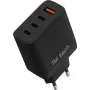 Teltech GaN USB / 3x USB-C 100W QC PD Charger Black TCH-08