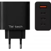 Teltech GaN USB / 3x USB-C 100W QC PD Charger Black TCH-08