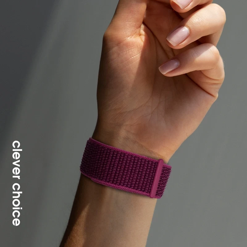 Crong Nylon Sport Band, skirta Apple Watch 38/40/41/42 mm (Magenta Fusion)