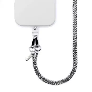 Crong Telefono Crossbody Dirželis su Sidabrine Grandinele – Universalus Išmaniojo Telefono Laikiklis