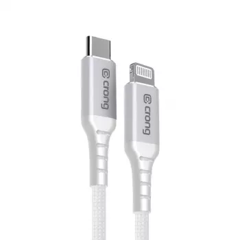 Crong Armor Link USB-C į Lightning greito įkrovimo MFi laidas 150cm baltas