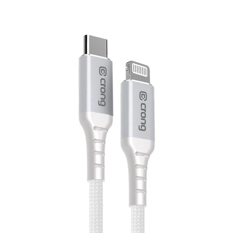 Crong Armor Link USB-C į Lightning greito įkrovimo MFi laidas 150cm baltas