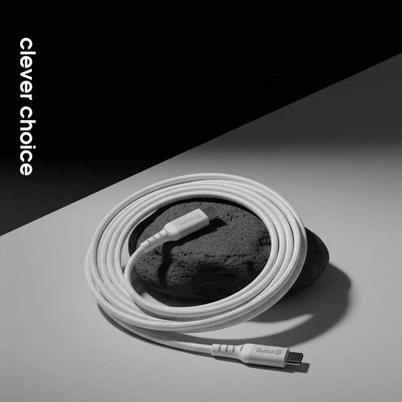 Crong Armor Link USB-C į Lightning greito įkrovimo MFi laidas 150cm baltas