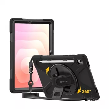 Crong Defender Plus dėklas, skirtas Samsung Galaxy Tab S11 11 colių – juodas
