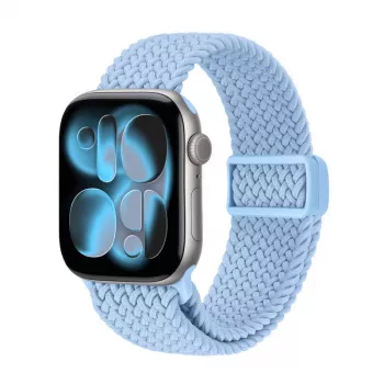 Crong Wave Band Braided Nylon Solo Loop, skirtas Apple Watch 38/40/41/42 mm, mėlyna