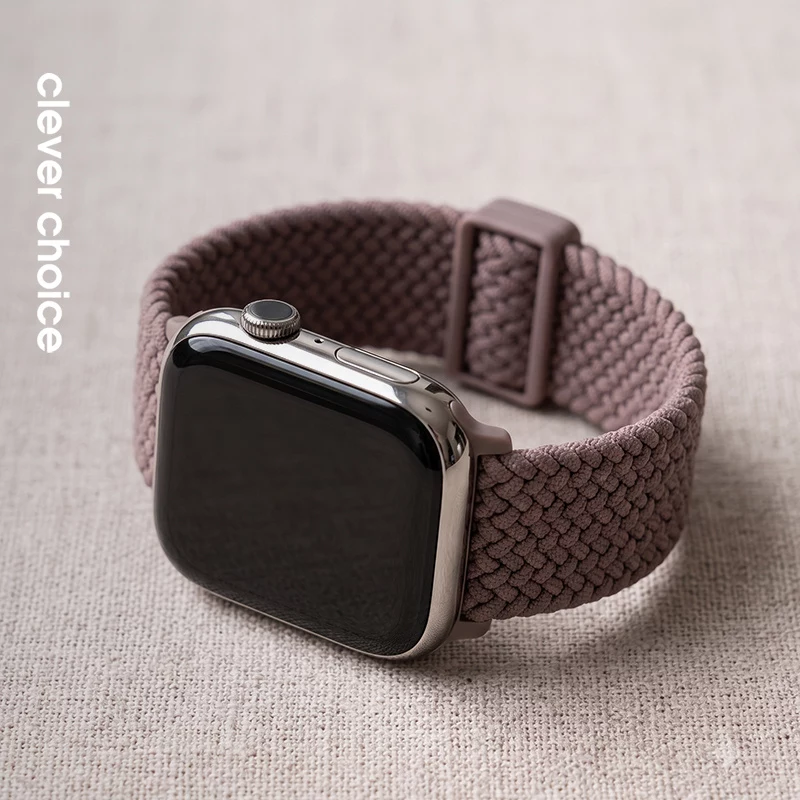 Crong Wave Band Braided Nylon Strap for Apple Watch 38/40/41/42 mm Brown