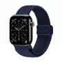 Crong Wave Band Braided Nylon Solo Loop, skirta Apple Watch 44/45/46/49 mm (Navy Blue)