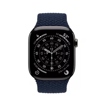 Crong Wave Band Braided Nylon Solo Loop, skirta Apple Watch 44/45/46/49 mm (Navy Blue)
