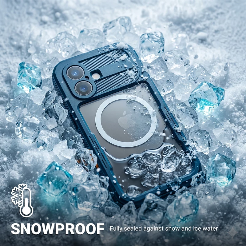 Crong Seal Cover Waterproof IP68 Dėklas, skirtas iPhone 16 Pro (Marine)