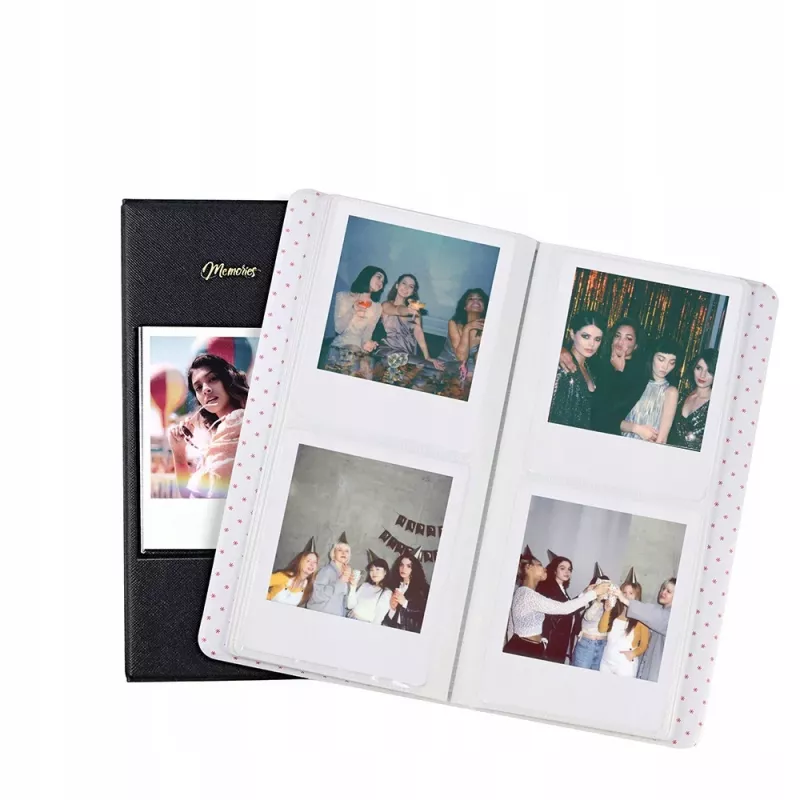 LOVEINSTANT Nuotraukų albumas 64 nuotraukoms, tinkamas Fuji Instax Wide, Square, Polaroid 600, SX-70, Now, i-Type - Baltas