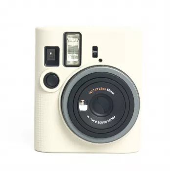 LOVEINSTANT Silikoninis apsauginis dėklas, skirtas Fujifilm Instax Mini 41 - Baltas/ smėlio spalvos