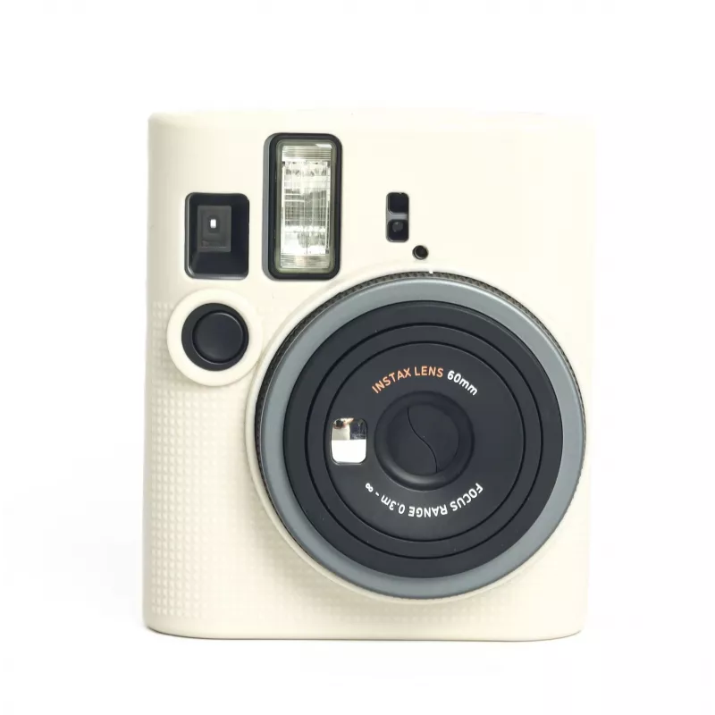 LOVEINSTANT Silikoninis apsauginis dėklas, skirtas Fujifilm Instax Mini 41 - Baltas/ smėlio spalvos