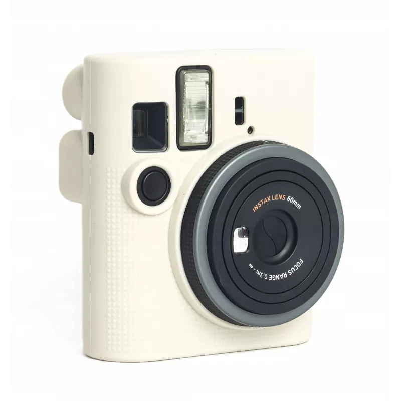 LOVEINSTANT Silikoninis apsauginis dėklas, skirtas Fujifilm Instax Mini 41 - Baltas/ smėlio spalvos