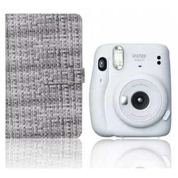 LOVEINSTANT Fotoalbumas Fuji Instax Mini 96 nuotraukoms - Juodas PU odos viršelis, 48 puslapiai, po 2 nuotraukas puslapyje - Suderinamas su Instax Mini 40, 12, 11, 10, 9, 8, Evo, Liplay, Link