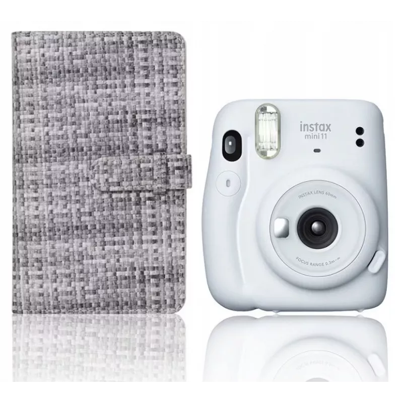 LOVEINSTANT Fotoalbumas Fuji Instax Mini 96 nuotraukoms - Juodas PU odos viršelis, 48 puslapiai, po 2 nuotraukas puslapyje - Suderinamas su Instax Mini 40, 12, 11, 10, 9, 8, Evo, Liplay, Link