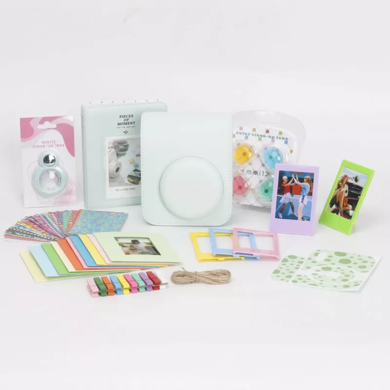 LOVEINSTANT 8-in-1 Aksesuarų Rinkinys Fujifilm Instax Mini 12, Mėtų Žalia