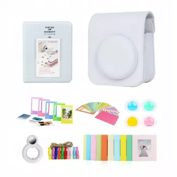 LOVEINSTANT 8-in-1 Aksesuarų rinkinys, skirtas Fujifilm Instax Mini 12 - Baltas