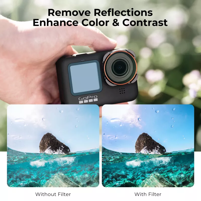 KF Circular Polarizer CPL MC Filtras, skirtas GoPro Hero 12/11/10/9, juodas KF01.2336