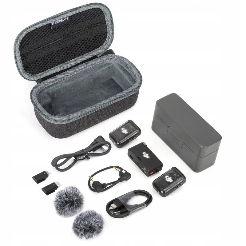 SUNNYLIFE Protective Hard Case for DJI Mic 2 / Mic 1 - EVA Shell, Black