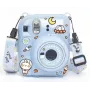 LOVEINSTANT Apsauginis Dėklas Fujifilm Instax Mini 12 - Escape From Earth, Mėlynas Blizgučiai su Lipdukais ir Nuotraukų Kišenele