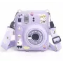 LOVEINSTANT Protective Case for Fujifilm Instax Mini 12 - Sweet Rabbit Design, Purple Glitter, with Stickers and Photo Pocket