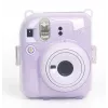 LOVEINSTANT Protective Case for Fujifilm Instax Mini 12 - Sweet Rabbit Design, Purple Glitter, with Stickers and Photo Pocket