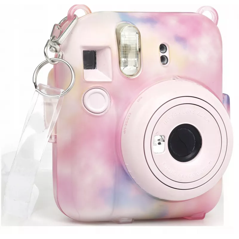 LOVEINSTANT Apsauginis Dėklas Fujifilm Instax Mini 12 su Nuotraukų Kišene, Tamsus Įvairiaspalvis