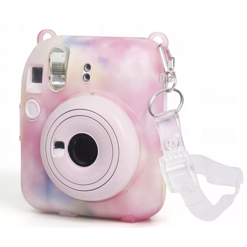 LOVEINSTANT Apsauginis Dėklas Fujifilm Instax Mini 12 su Nuotraukų Kišene, Tamsus Įvairiaspalvis