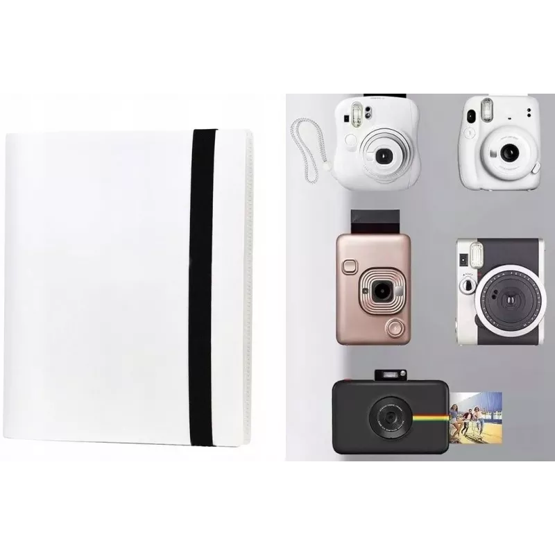 LOVEINSTANT fotoalbumas 360 nuotraukų, suderinamas su Fujifilm Instax Mini / Xiaomi / Polaroid / Canon / HP / Kodak, baltas