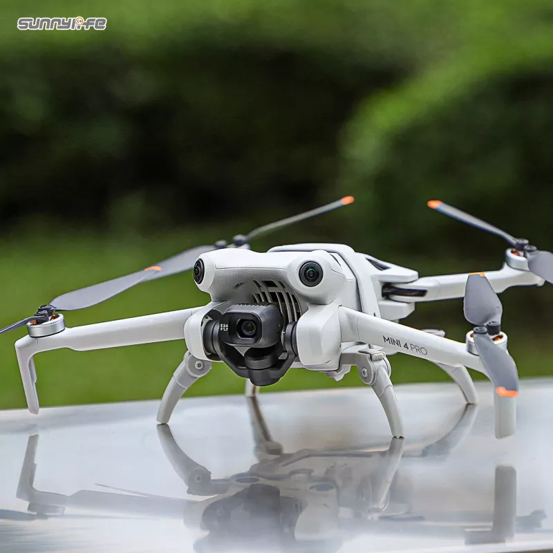 SUNNYLIFE Landing Gear Extensions for DJI Mini 4 Pro - Height Increase 30mm, Quick-Release Snap-On, Anti-Slip Pads (Grey) N4P-LG700