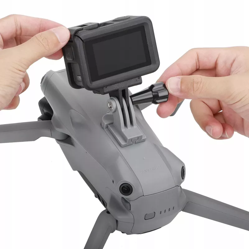 SUNNYLIFE Action Camera Mount for DJI Air 3, GoPro, Insta360, SJCAM, Xiaomi - 1/4 inch Thread, Quick-Release Clip-On, Black