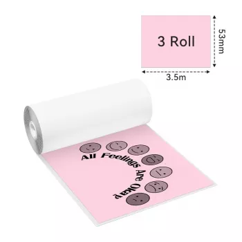 Phomemo Color Thermal Paper Rolls 53mm x 6.5m 3-Pack for T02 M02 PRO M03 M04S