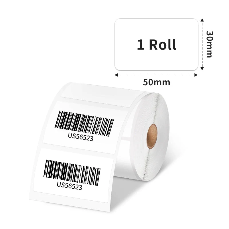 Phomemo 230 Lipdukai 50x30mm Tiesioginio terminio spausdinimo lipnūs lipdukai, skirti M110 M120 M200 M220 M221 / XP5030-230