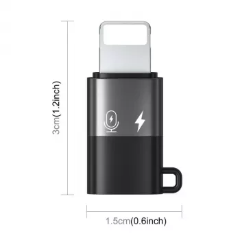 PULUZ Lightning į USB-C OTG adapteris, skirtas iPhone, juodas (PU649B)