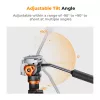 K&F Concept FH-03 Fluid Video Head, 5kg Load, Arca-Swiss, 1/4 inch-20 & 3/8 inch-16, Black