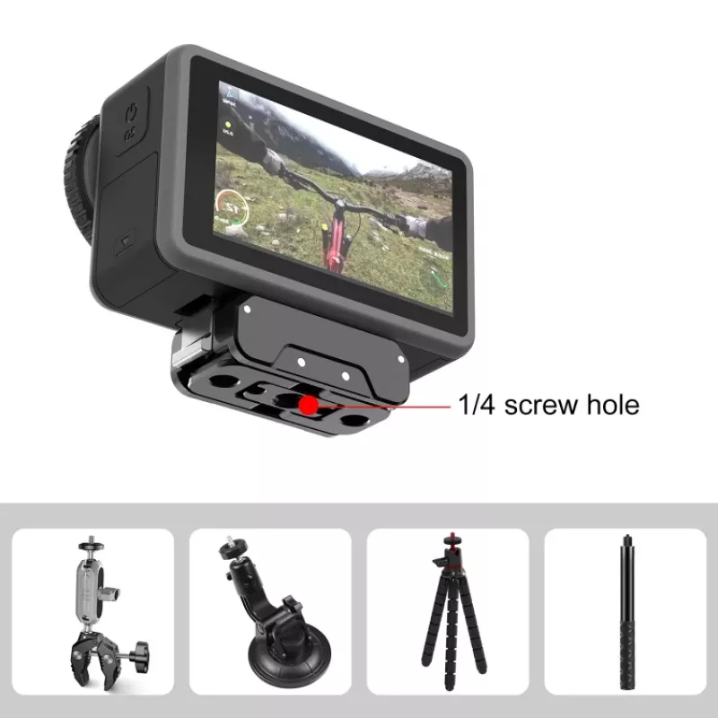 Puluz PU995B adapterio laikiklis 1/4 + GoPro sistema, skirtas DJI Osmo Action 4 / 3