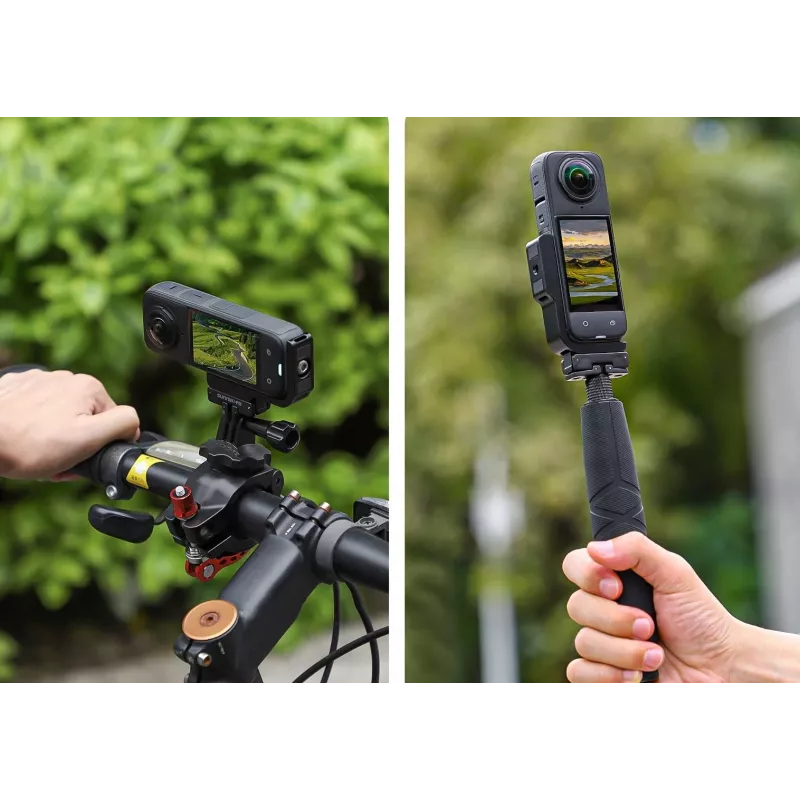 SUNNYLIFE Protective Frame Camera Cage for Insta360 X4 su 1/4 inch sriegiu ir Cold Shoe laikikliais