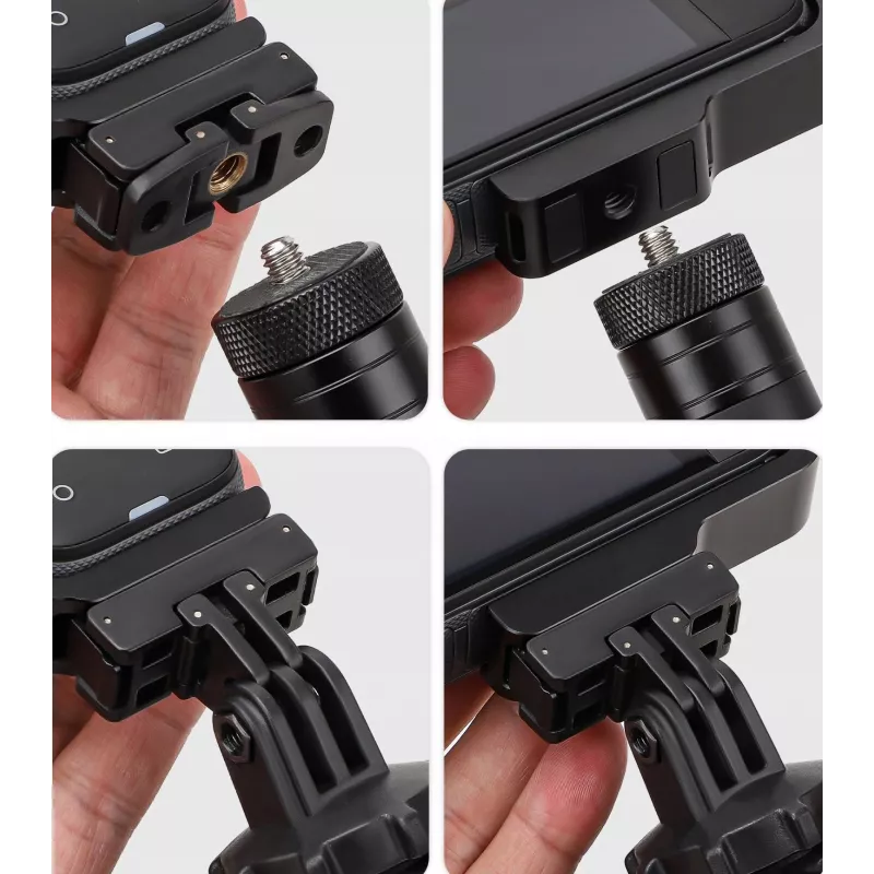 SUNNYLIFE Protective Frame Camera Cage for Insta360 X4 su 1/4 inch sriegiu ir Cold Shoe laikikliais