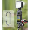 SUNNYLIFE Frame Mount Protective Housing su 2x Cold Shoe Mounts ir Silikoniniu Objektyvo Dangteliu, skirta Insta360 X4 (Juoda)