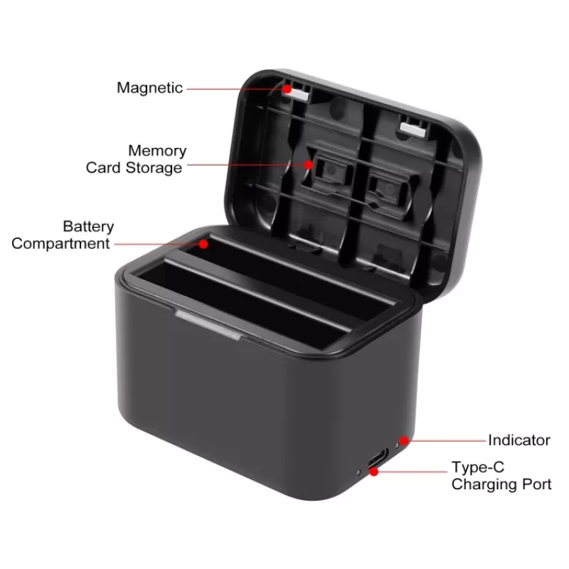 PULUZ USB dvigubas baterijų kroviklis, skirtas Insta360 X4 - PU999B
