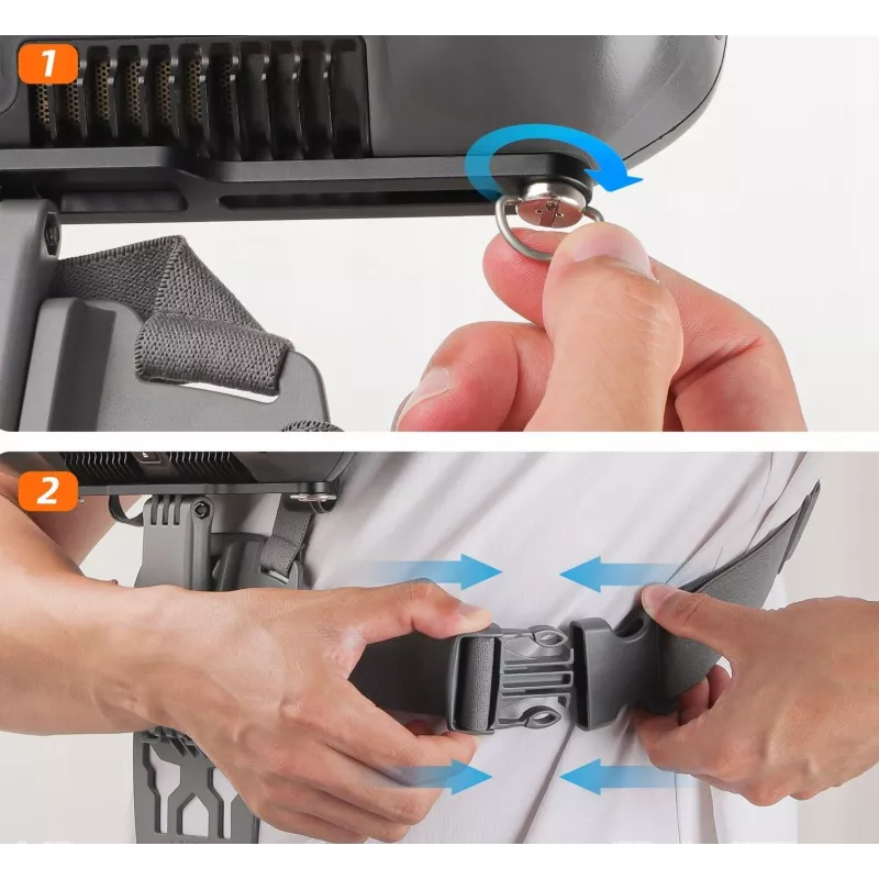 SUNNYLIFE Krūtinės diržas DJI RC Plus nuotolinio valdymo pultui - Juoda